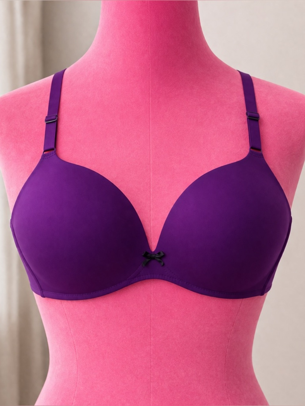 Cacique Purple Lace On Back Simply Wire Free Bra Women's Size 44DD